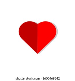 Red heart icon on white background