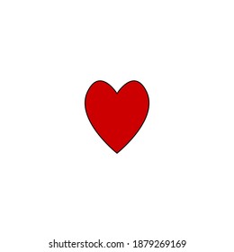 red heart icon on white background, vector illustration