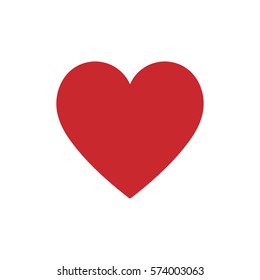 Red heart icon on a white background. Vector illustration