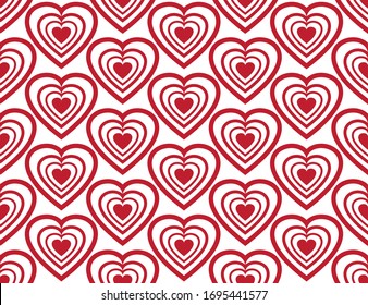 Rotes Herz Symbol nahtloser Hintergrund oder Textur.