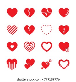 Red Heart icon set