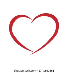 red heart icon , heart shape , vector , illustrator.
