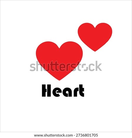 Red Heart Icon Symbol of Love and Romance Isolated on White Background