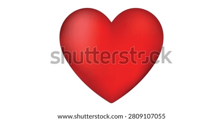 Red Heart Icon Symbolizing Love, Romance, Valentine and Affection on White Background