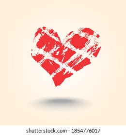 The red heart icon is textured.Applicable for invitations, Valentine's day cards.
