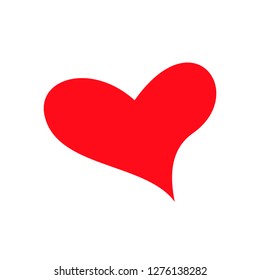 Red heart Icon in trendy flat style isolated on white background. Love symbol for your web site design, logo, app, UI. Simple vector element illustration.