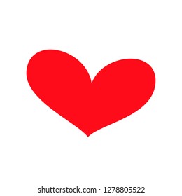 Red heart Icon in trendy flat style isolated on white background. Love symbol for your web site design, logo, app, UI. Simple vector element illustration.