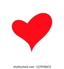 Red heart Icon in trendy flat style isolated on white background. Love symbol for your web site design, logo, app, UI. Simple vector element illustration.