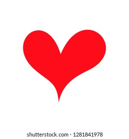 Red heart Icon in trendy flat style isolated on white background. Love symbol for your web site design, logo, app, UI. Simple vector element illustration.