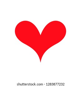 Red heart Icon in trendy flat style isolated on white background. Love symbol for your web site design, logo, app, UI. Simple vector element illustration.