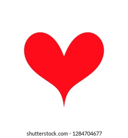 Red heart Icon in trendy flat style isolated on white background. Love symbol for your web site design, logo, app, UI. Simple vector element illustration.