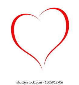 Red heart Icon in trendy flat style