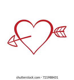 Red heart Icon in trendy flat style isolated on white background. Love symbol 