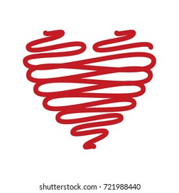 Red heart Icon in trendy flat style isolated on white background. Love symbol 