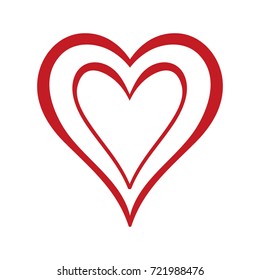 Red heart Icon in trendy flat style isolated on white background. Love symbol 