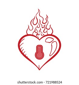 Red heart Icon in trendy flat style isolated on white background. Love symbol 