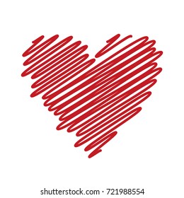 Red heart Icon in trendy flat style isolated on white background. Love symbol 