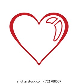 Red heart Icon in trendy flat style isolated on white background. Love symbol 