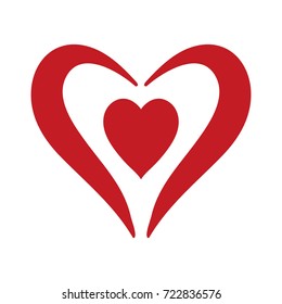 Red heart Icon in trendy flat style isolated on white background. Love symbol 