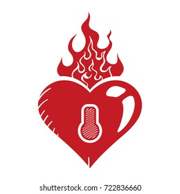 Red heart Icon in trendy flat style isolated on white background. Love symbol 