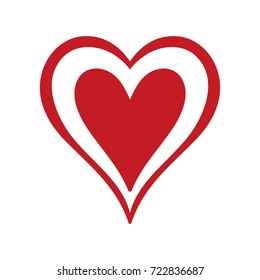 Red heart Icon in trendy flat style isolated on white background. Love symbol 