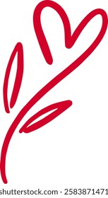 Red Heart icon vector. Calligraphic love heart sign. for decoration Valentine Love Wedding