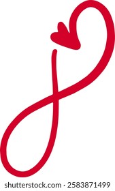 Red Heart icon vector. Calligraphic love heart sign. for decoration Valentine Love Wedding