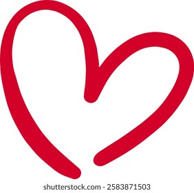 Red Heart icon vector. Calligraphic love heart sign. for decoration Valentine Love Wedding