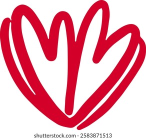 Red Heart icon vector. Calligraphic love heart sign. for decoration Valentine Love Wedding
