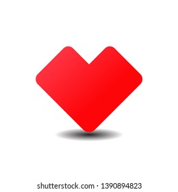 Red Heart Icon vector. Color simple flat icon on white background
