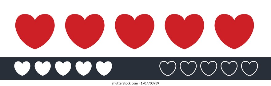 Red Heart Icon Vector. Customer Product Rating Review Flat Symbol for Apps & Web
