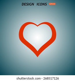 red heart. icon. vector design