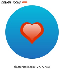 red heart. icon. vector design