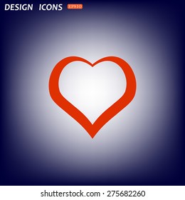 red heart. icon. vector design