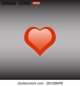 red heart. icon. vector design