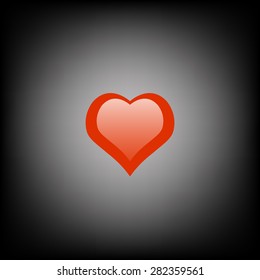 red heart. icon. vector design