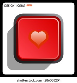 red heart. icon. vector design