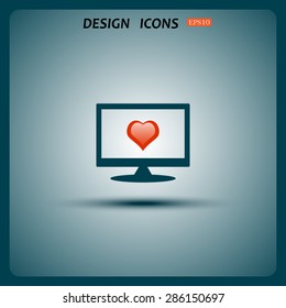 red heart. icon. vector design