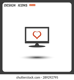 red heart. icon. vector design