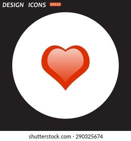 red heart. icon. vector design