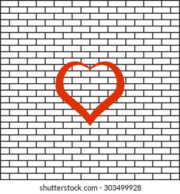 red heart. icon. vector design