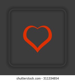 red heart. icon. vector design