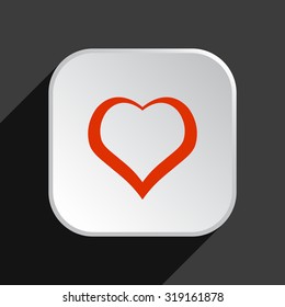 red heart. icon. vector design