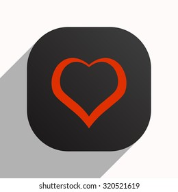 red heart. icon. vector design