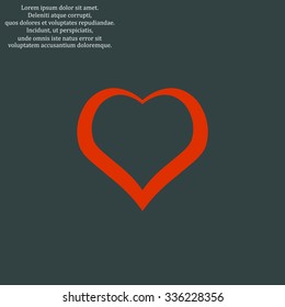 red heart. icon. vector design