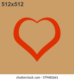 red heart. icon. vector design