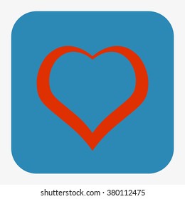 red heart. icon. vector design