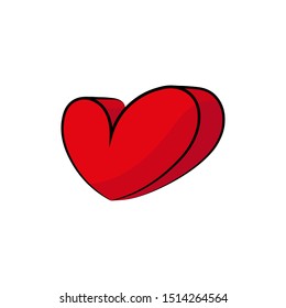 Red heart icon. Vector drawing. Isolated object on a white background. Isolate.