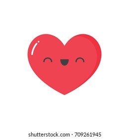 Red Heart Icon Vector, emblem isolated on white background, Flat style for graphic and web design, logo.