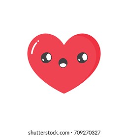 Red Heart Icon Vector, emblem isolated on white background, Flat style for graphic and web design, logo.